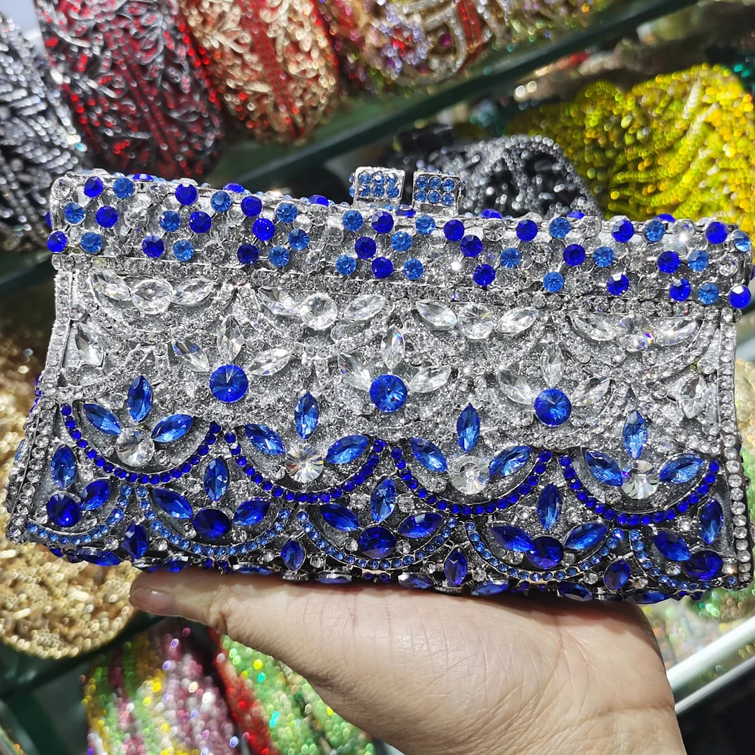 Green evening clutch bags women party purse luxury diamante bridal soiree bag packet ladies prom monedero banquet purse SC201