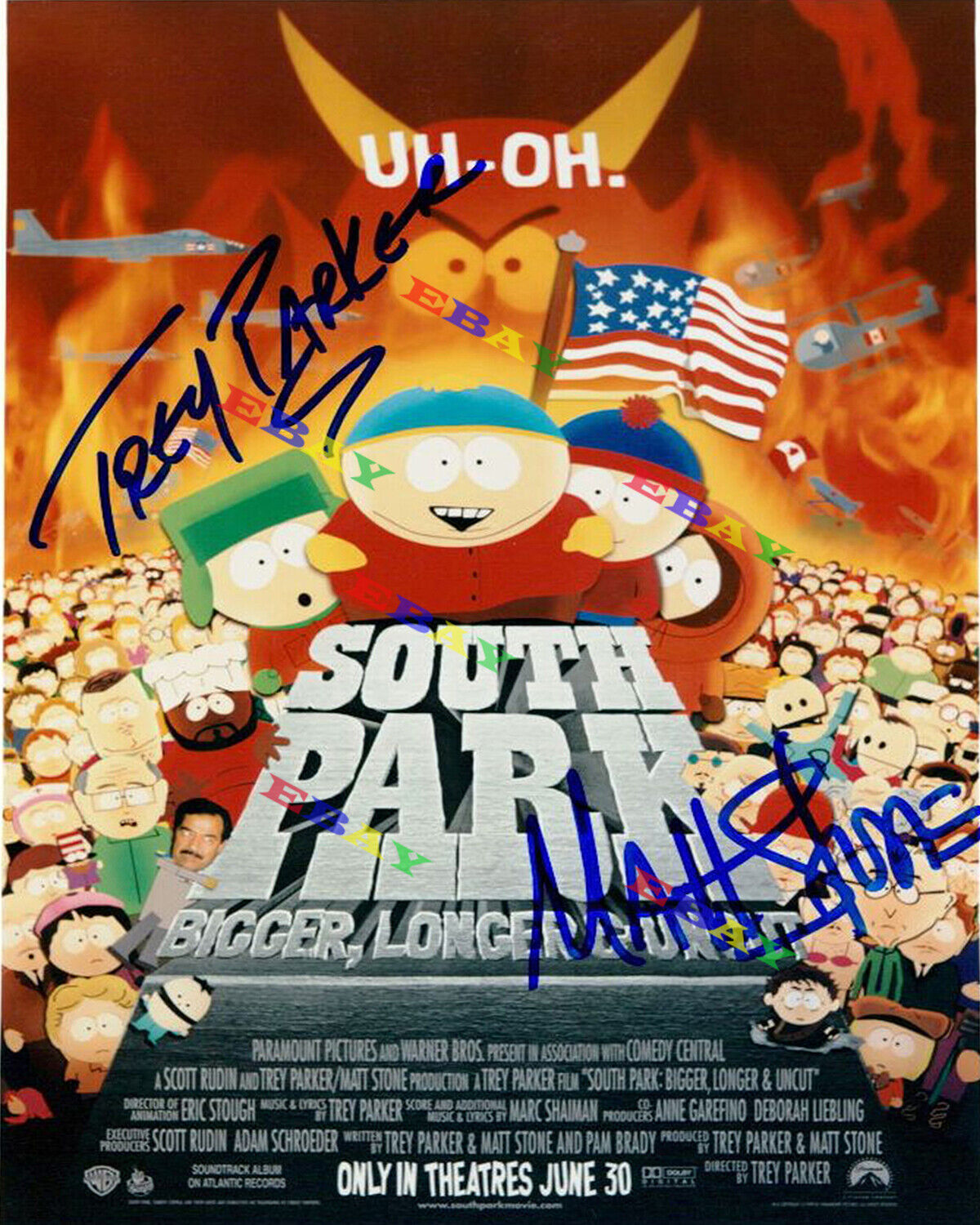 South Park (Trey Parker & Matt Stone) 8x10 Autographed Signed Photo Poster painting Reprint