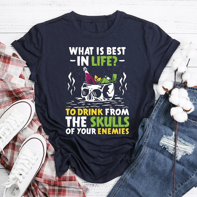 Funny Sarcastic Scary Skull  T-Shirt Tee-06093-Annaletters