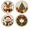 4pcs Acrylic DIY Pearl Painting Coaster Kit - Christmas