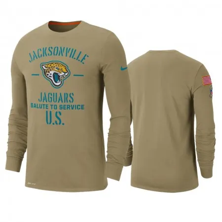 Men's Jacksonville Jaguars Tan 2019 Salute to Service Sideline Performance Long Sleeve Shirt