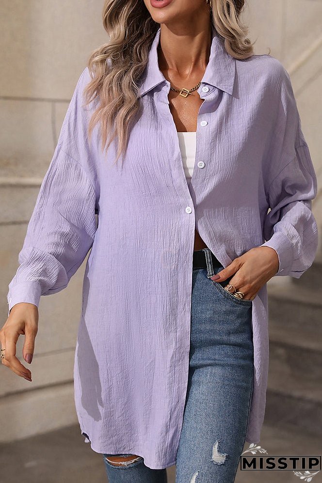 Purple Button Up Long Shirt
