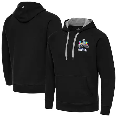 Men's Seattle Seahawks Antigua Black Super Bowl LX Champions Victory Hoodie