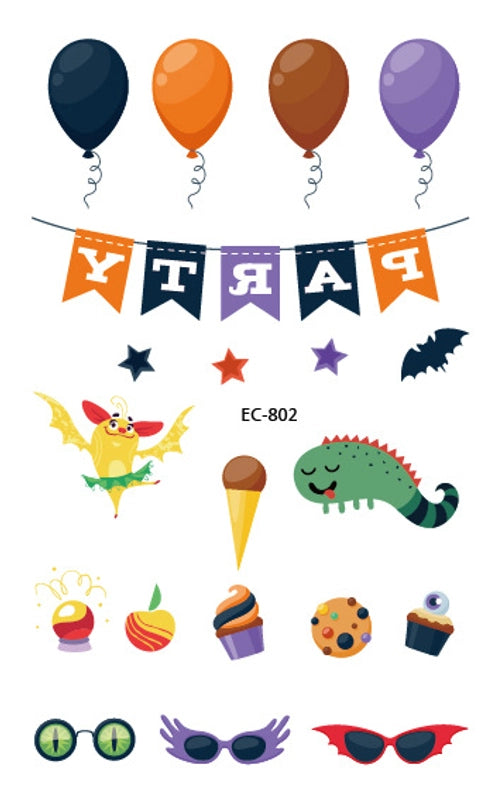 Halloween Pumpkin Masquerade Party Tattoo Stickers