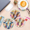 [Upgrade]4Pcs Acrylic Special Shape Bull Head DIY Waterproof Diamond Painting Coaster