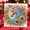 6pcs DIY Flower Horse Diamond Painting Greeting Cards
