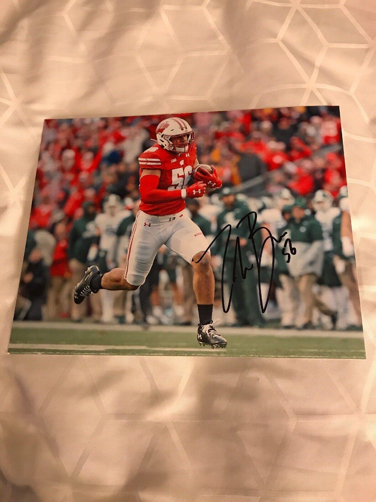 Zack Baun Wisconsin Badgers signed autographed 8x10 football Photo Poster painting 2020 Draft E