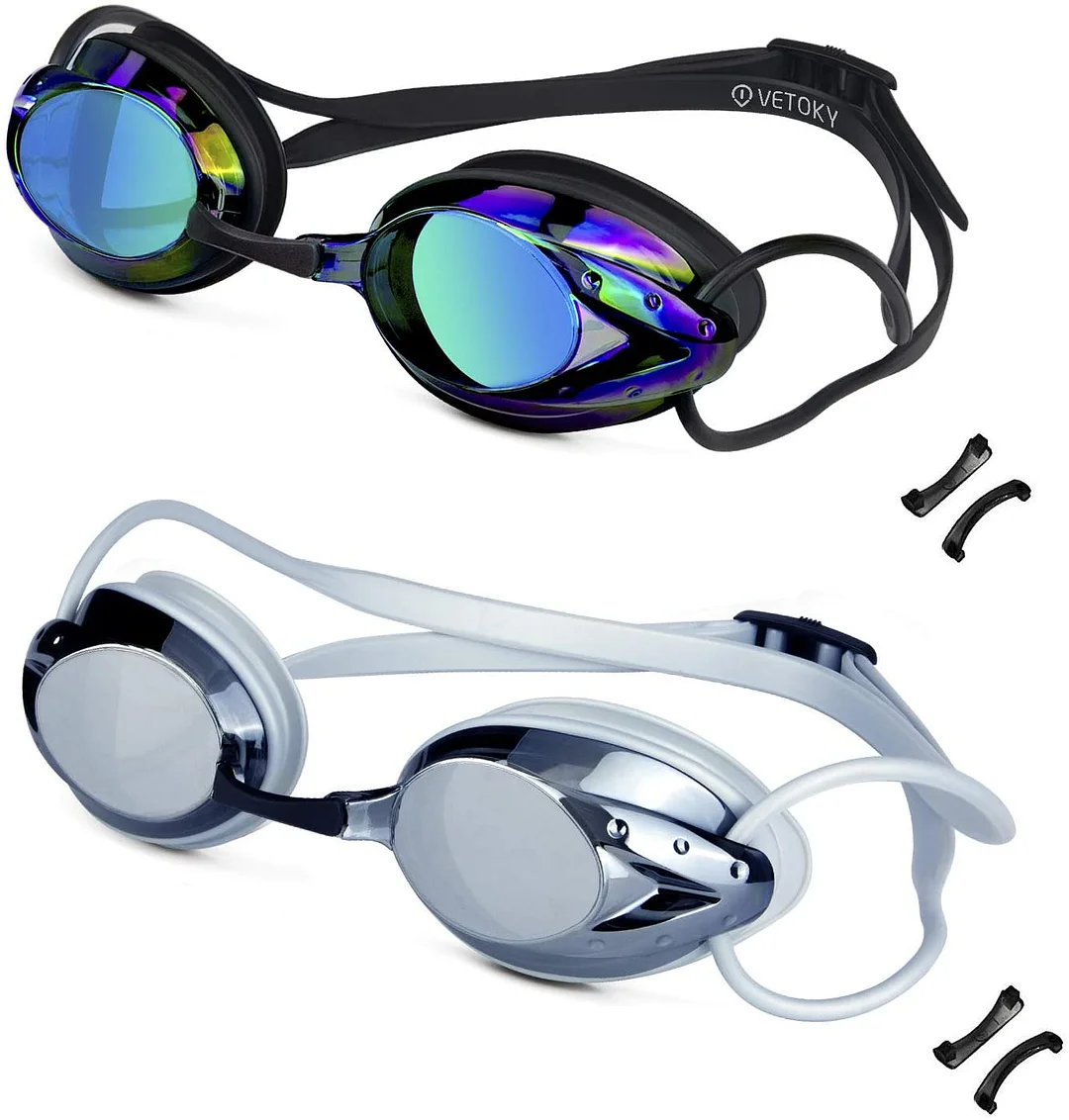 Swim Goggles, Anti Fog Swimming Goggles UV Protection Mirrored & Clear No Leaking Triathlon Equipment
