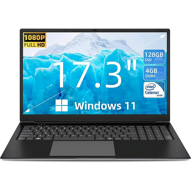 SGIN 17 inch Laptop 4GB DDR4 128GB SSD Windows 11 Home Laptops with Intel Celeron N4020 Dual-Core Processor FHD 1920x1080, Dual Band Wifi, 2xUSB 3.0, Bluetooth 4.2