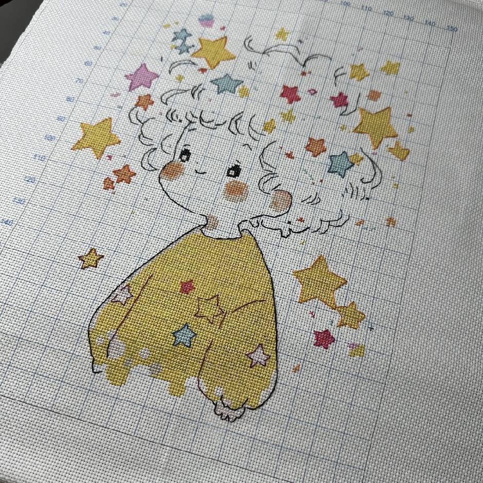 [CC183-Star Little Boy]  Painting Fairy Cross Stitch
