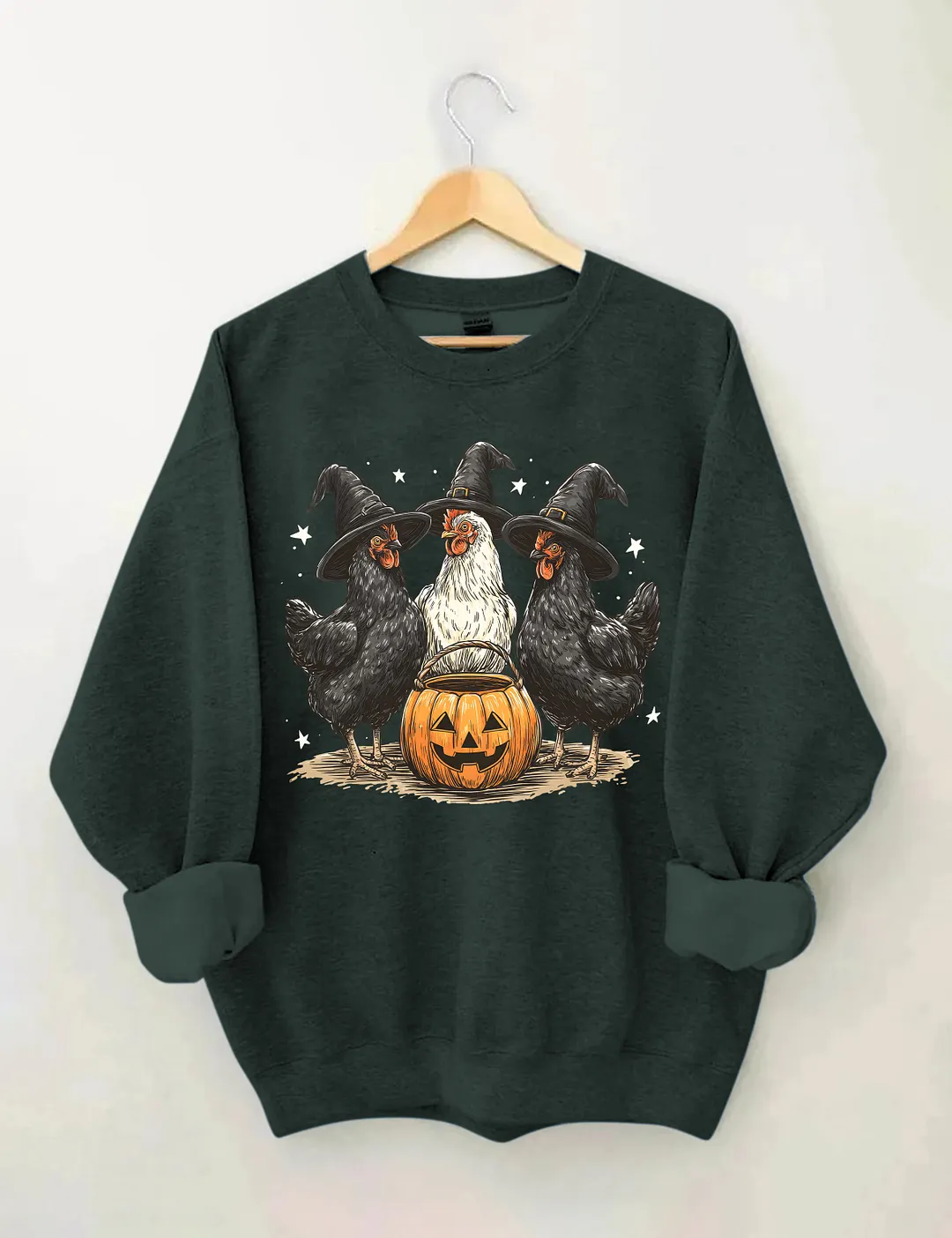 Pumpkin Chicken Fall Retro Halloween Sweatshirt