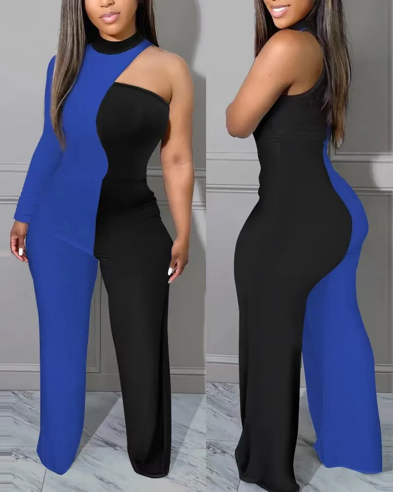 Uveng Uveng Spring And Summer New Women's Irregular Trousers Out-Shoulder Commuting Jumpsuit