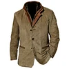 Fashion retro casual jacket lapel stitching contrast color jacket