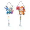2pcs Flower Bunny Diamond Painting Double-sided Crystal Window Suncatcher Craft Set Birthday Gifts Home Garden Decor Hanging Kit