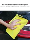 Car Wash Towel Absorbent Coral Fleece Towel for Home Cleaning Yellow+Grey