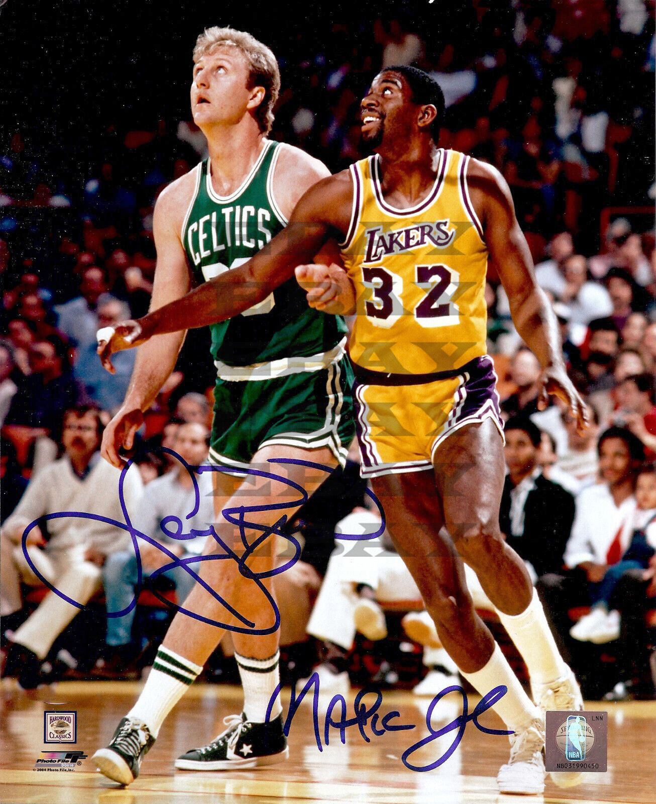 Boston Celtics Larry Bird LA Lakers Magic Johnson signed 8x10 Photo Poster painting reprint