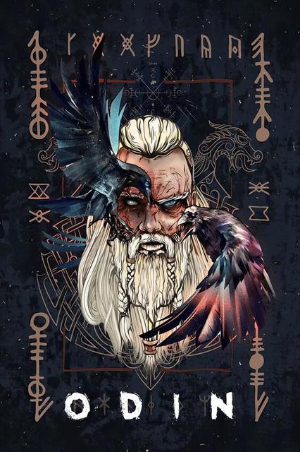 Norse Mythology Asgard God Canvas Pictures Posters and Prints Odin Thor Wall Art Paintings for Living Room Home Decoration Mural