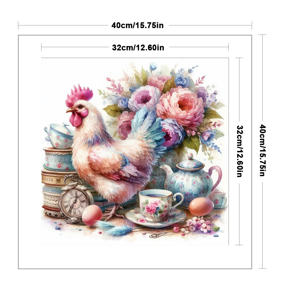 14CT Full Stamped Cross Stitch - Cock(Canvas|40*40CM)