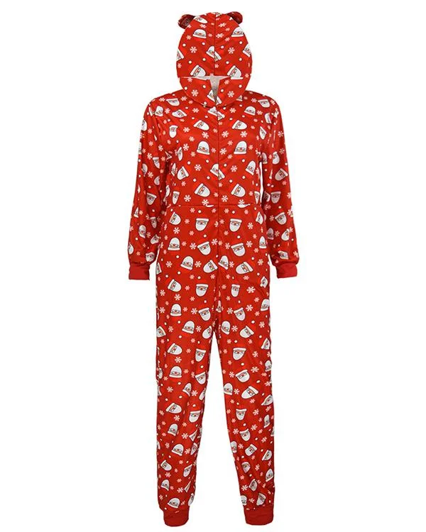 Santa Claus Print Family Matching Christmas Jumpsuit for Dad