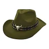Cow head accessories western cowboy hat wool hat men and women outdoor big brim hat