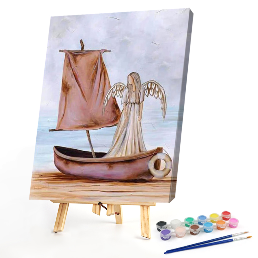 

40*50CM - Paint By Numbers - Angel And Boat, 501 Original