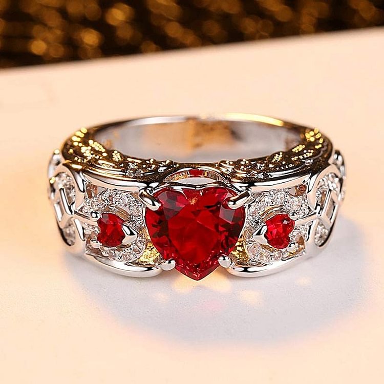 Red & Pink Zircon Ring REd