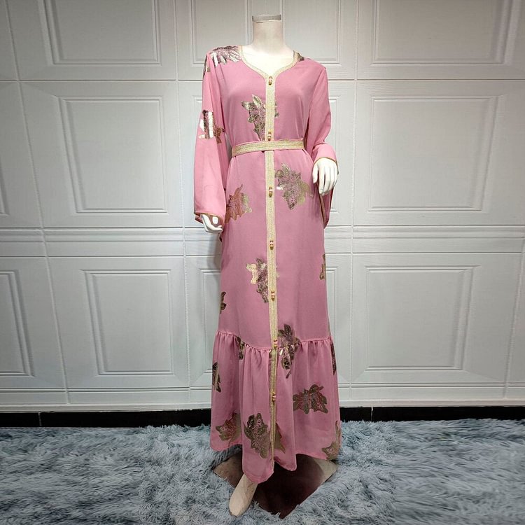African Americans fashion QFY Muslim Fashion Abaya Dubai Turkey Kaftan Dress Dashiki Print Maxi Robe Long Sleeve Kimono Djellaba Femme Marocaine Vestidos Ankara Style QueenFunky