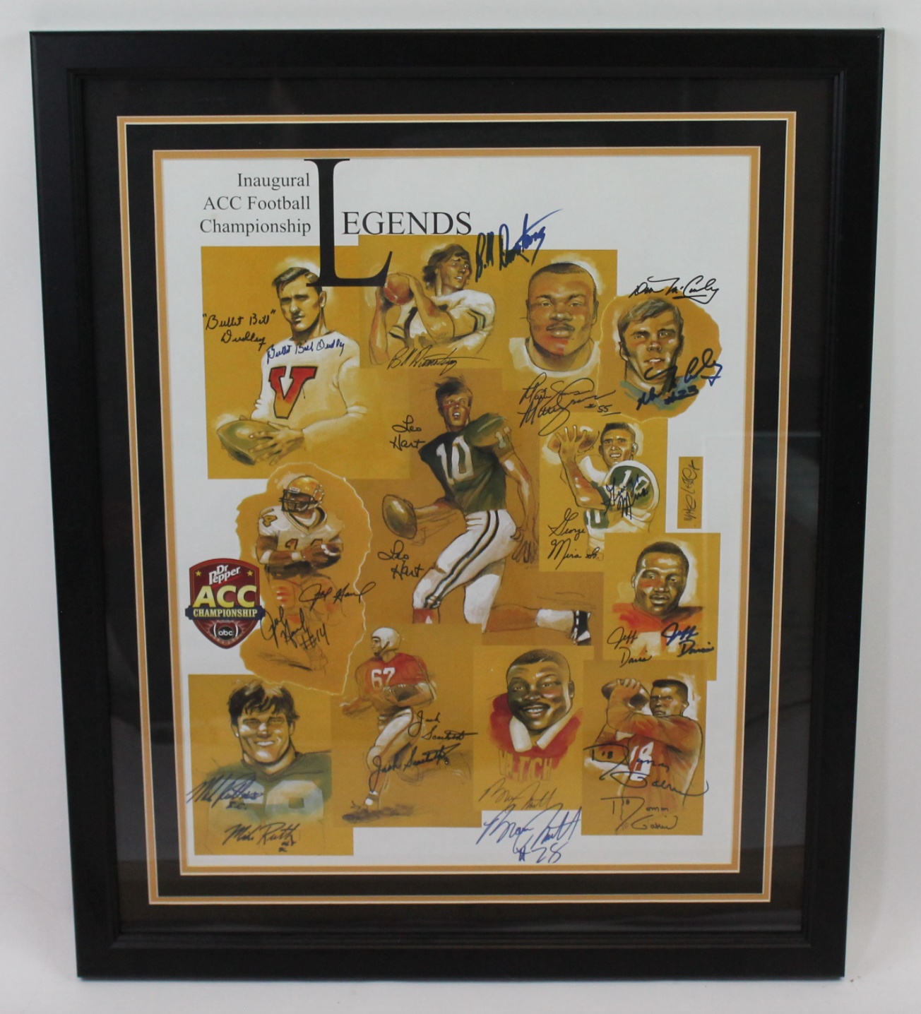 ACC Football Championship Legends framed signed autographed poster! AMCo! 13199