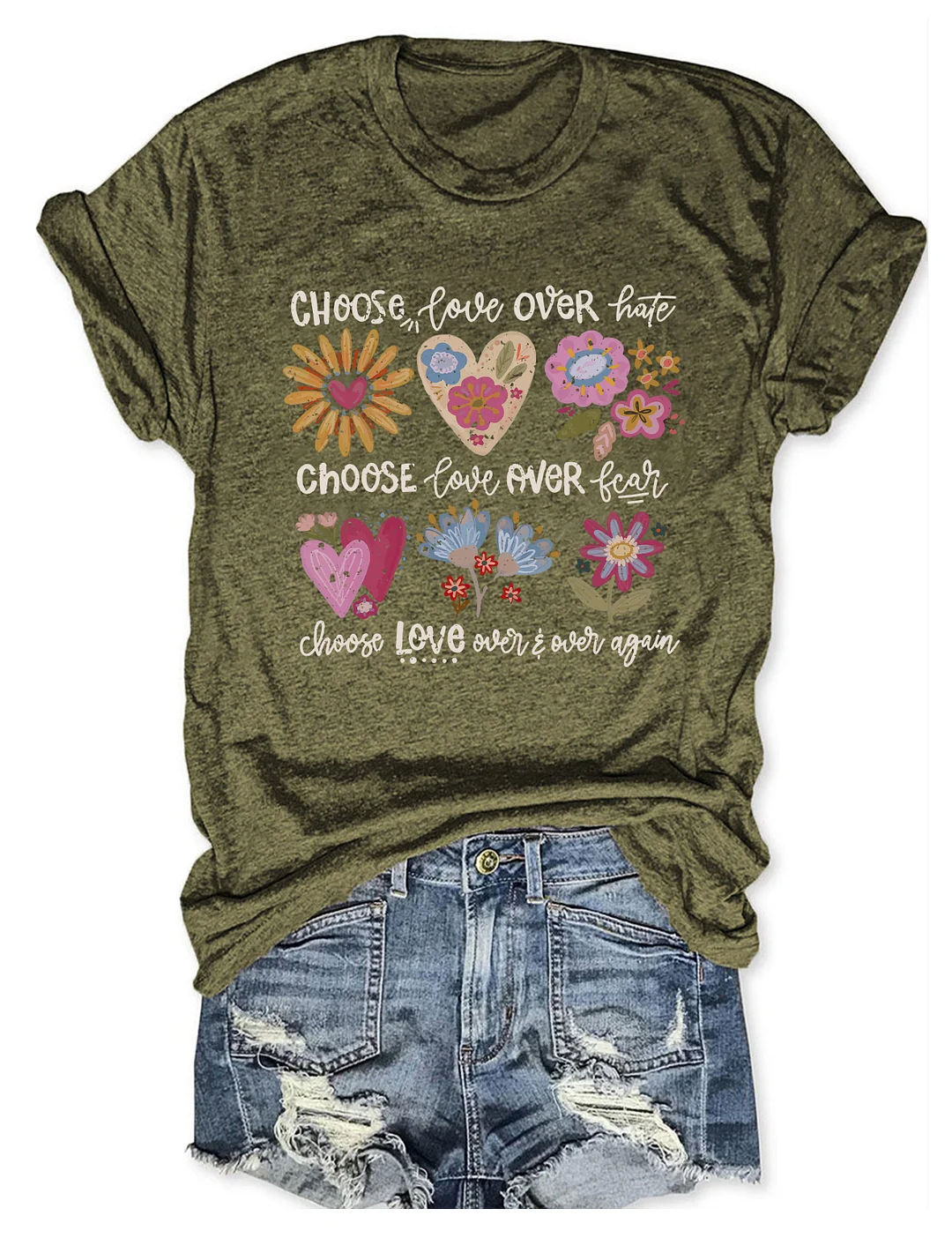 Choose Love Boho Floral T-shirt