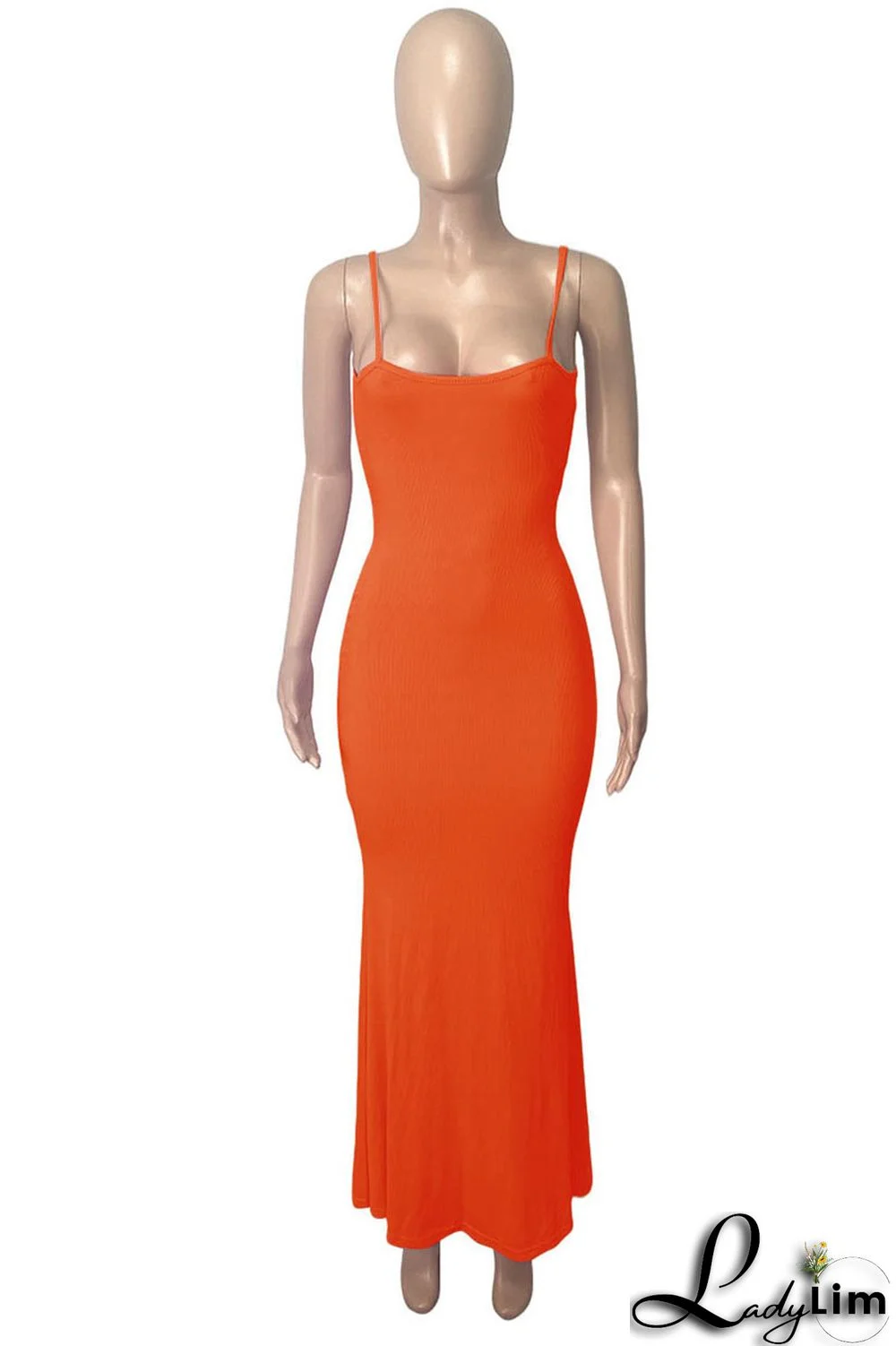 Red Sexy Solid Split Joint Spaghetti Strap Sling Dress Dresses