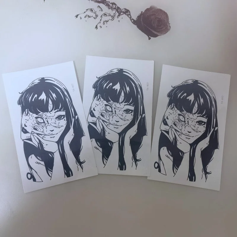 Beautiful Girl Cartoon Temporary Tattoo Sticker Woman Waterproof Lasting Personality Art Fake Tattoo Flower Arm Tattoo Sticker