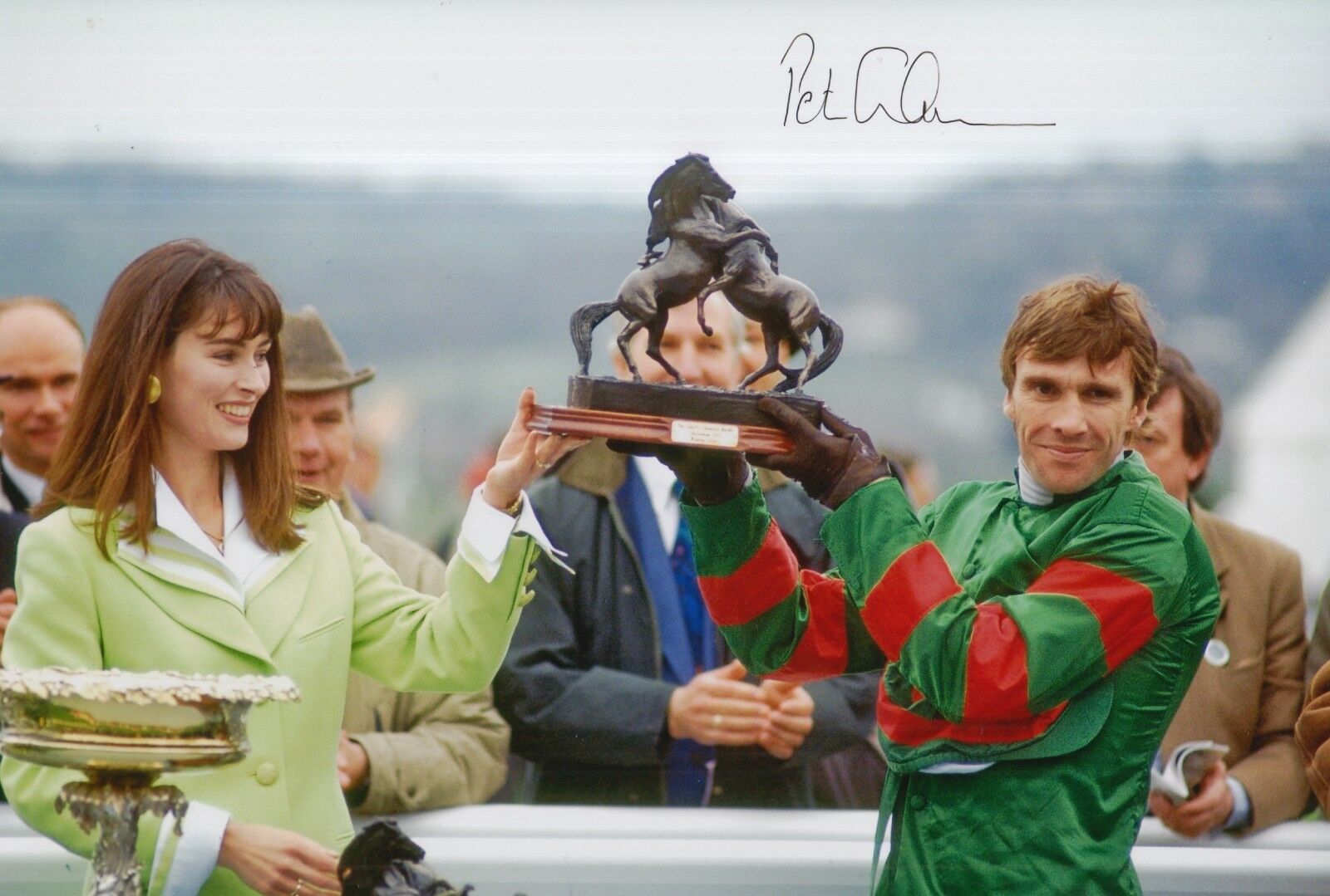 PETER SCUDAMORE HAND SIGNED 12X8 Photo Poster painting HORSE RACING 2.