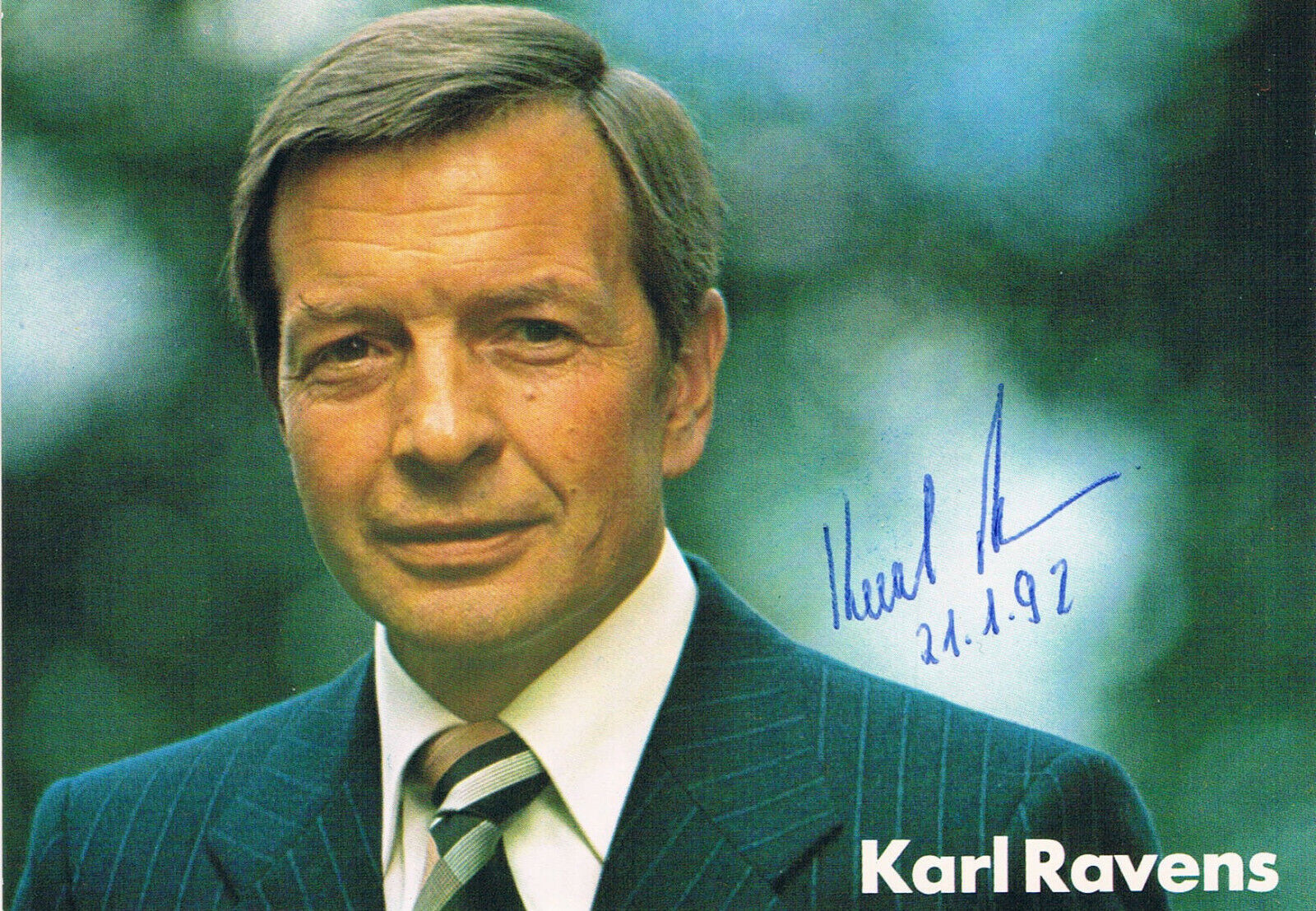 Germany Karl Ravens 1927-2017 autograph signed 4x6 Photo Poster painting Bundesminister SPD