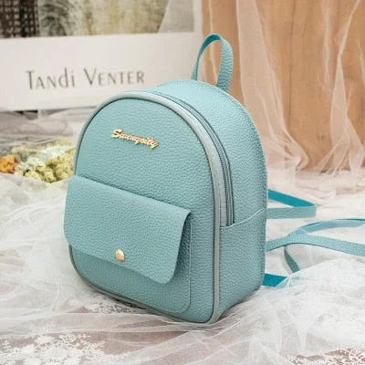 Mini Backpack Women Pu Leather Shoulder Bag For Teenage Girls Kids Multi-function Small Bagpack Female Ladies School Backpack