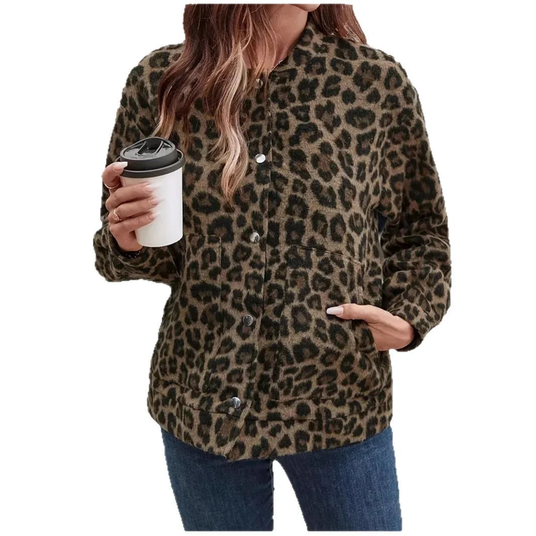 Nigikala Nigikala Blouse Coat Women's Spring And Autumn Leopard Print Retro Temperament Casual Blouse