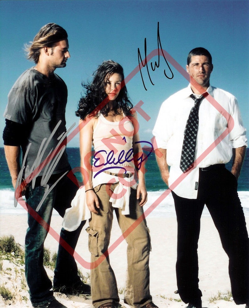 LOST TV Show Evangeline Lilly Josh Holloway Matthew Fox 8.5x11 Autographed Signed Reprint Photo Poster painting