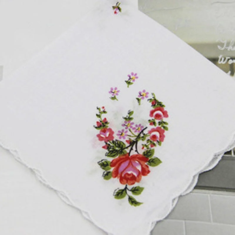 Handkerchiefs Women Printing Cute Square Towel Pocket Womens Elegant Simple Wipe Sweat Soft Cotton Trendy Casual Ladies 2020 New