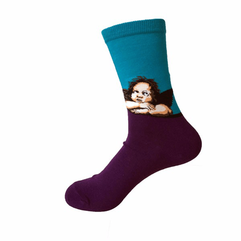 Multicolors Painting Pattern Cotton Art Socks