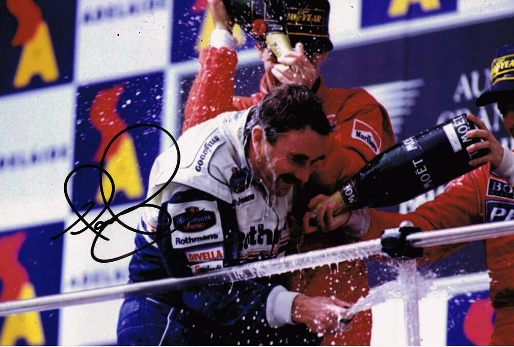 NIGEL MANSELL Formula 1 Champion Legend SIGNED 12x8 Photo Poster painting AFTAL COA