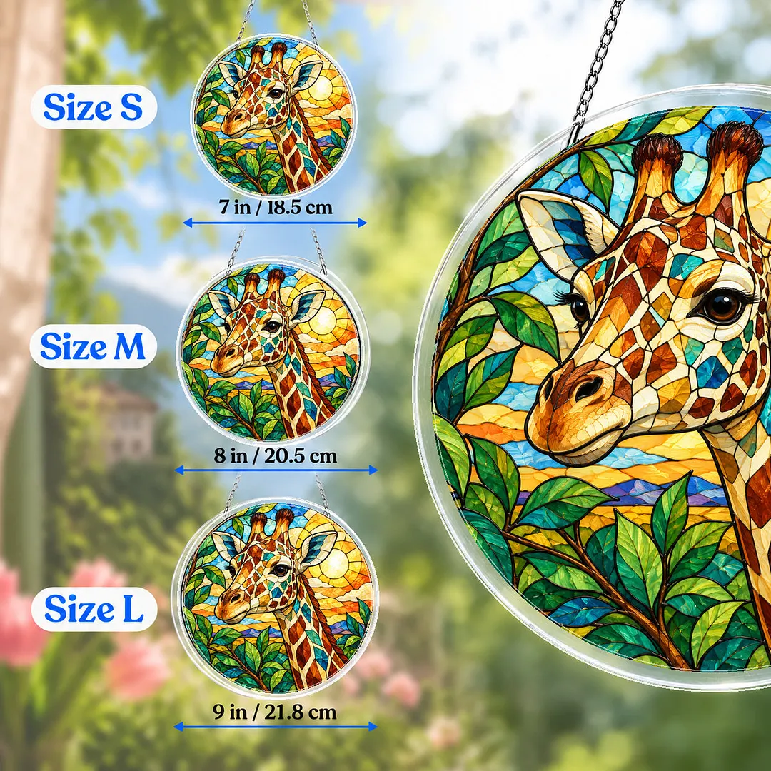 Savanna Giraffe Stained Glass Suncatcher Puzzle