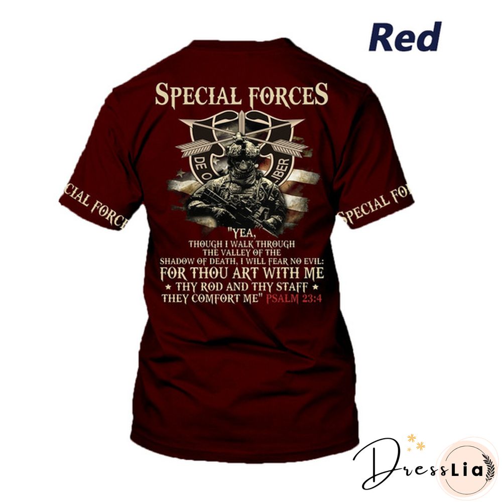 Special Forces Yea Though I Walk Through The Valley of The Shadow of Death T Shirt