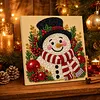 (20x20cm)Christmas Snowman DIY Pearl Painting Art Kits With Inner Frame Pearl Gem Paintings Picture Arts Craft for Adults Beginners Home Wall Decor