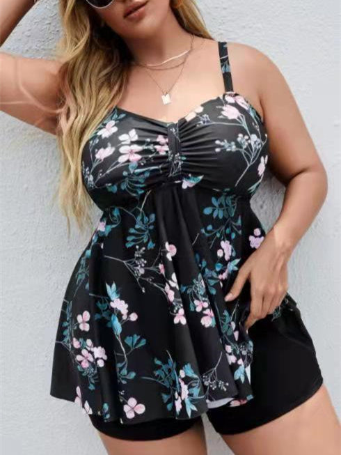 Women Long Sleeve V-neck Graphic Floral Printed Top