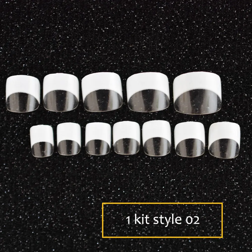 24pcs/kit 12 size White French Nail Tips Beautiful Easy Ladies Clear French Nails DIY Tip Manicure Accessories-Nail Inspo