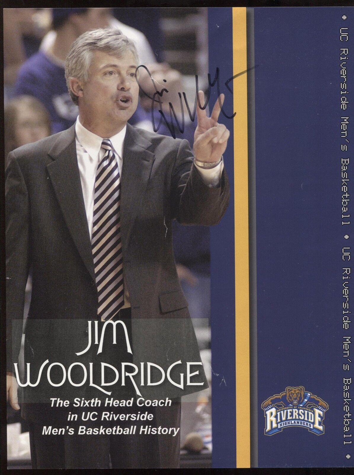 Jim Wooldridge Signed 8.5 x 11 Photo Poster painting College NCAA Basketball Coach Autographed