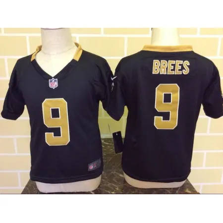 Toddler  New Orleans Saints #9 Drew Brees Black Stitched NFL Jersey