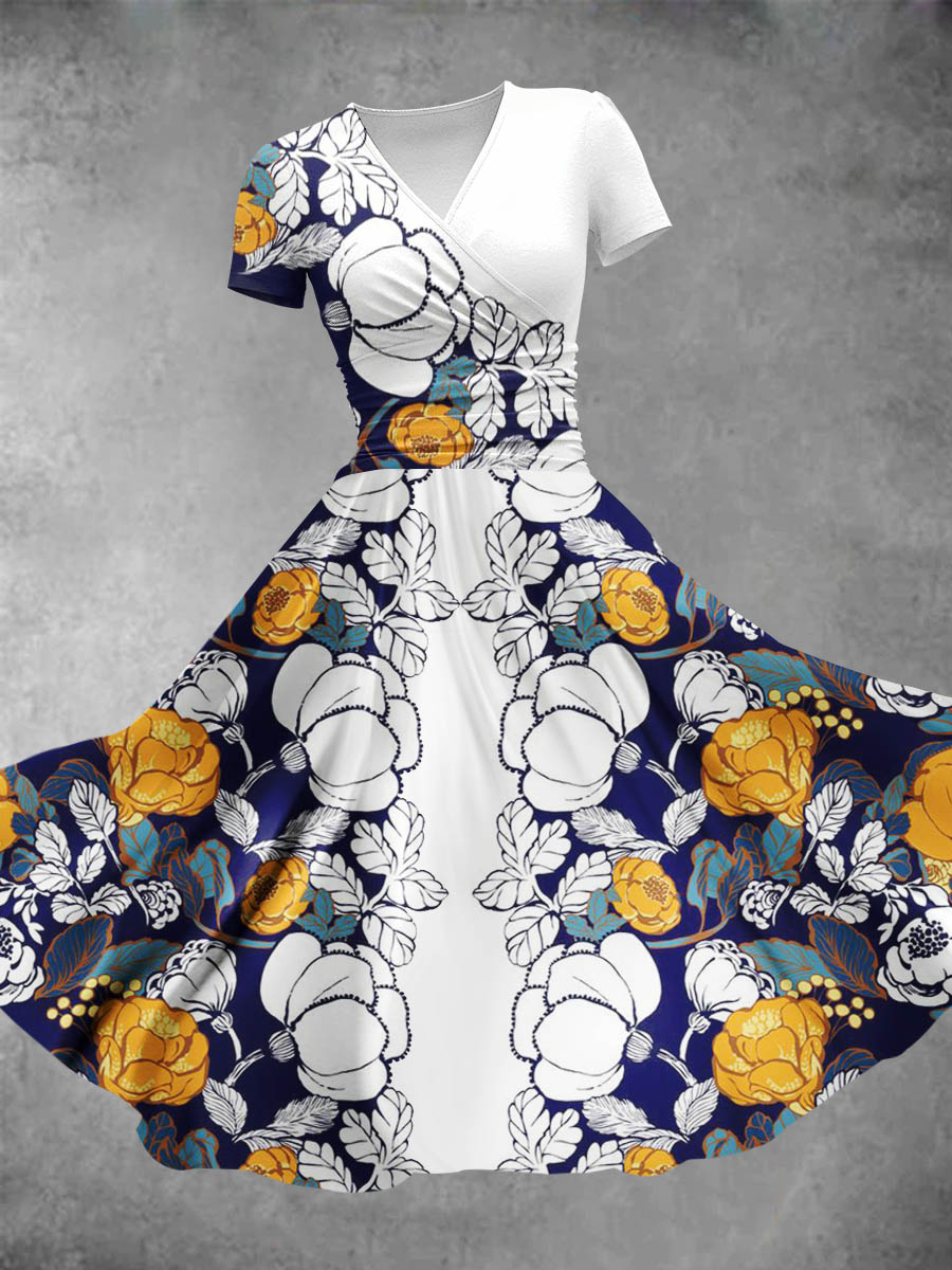 Women's Floral Flowers Art Print Design Maxi Dress