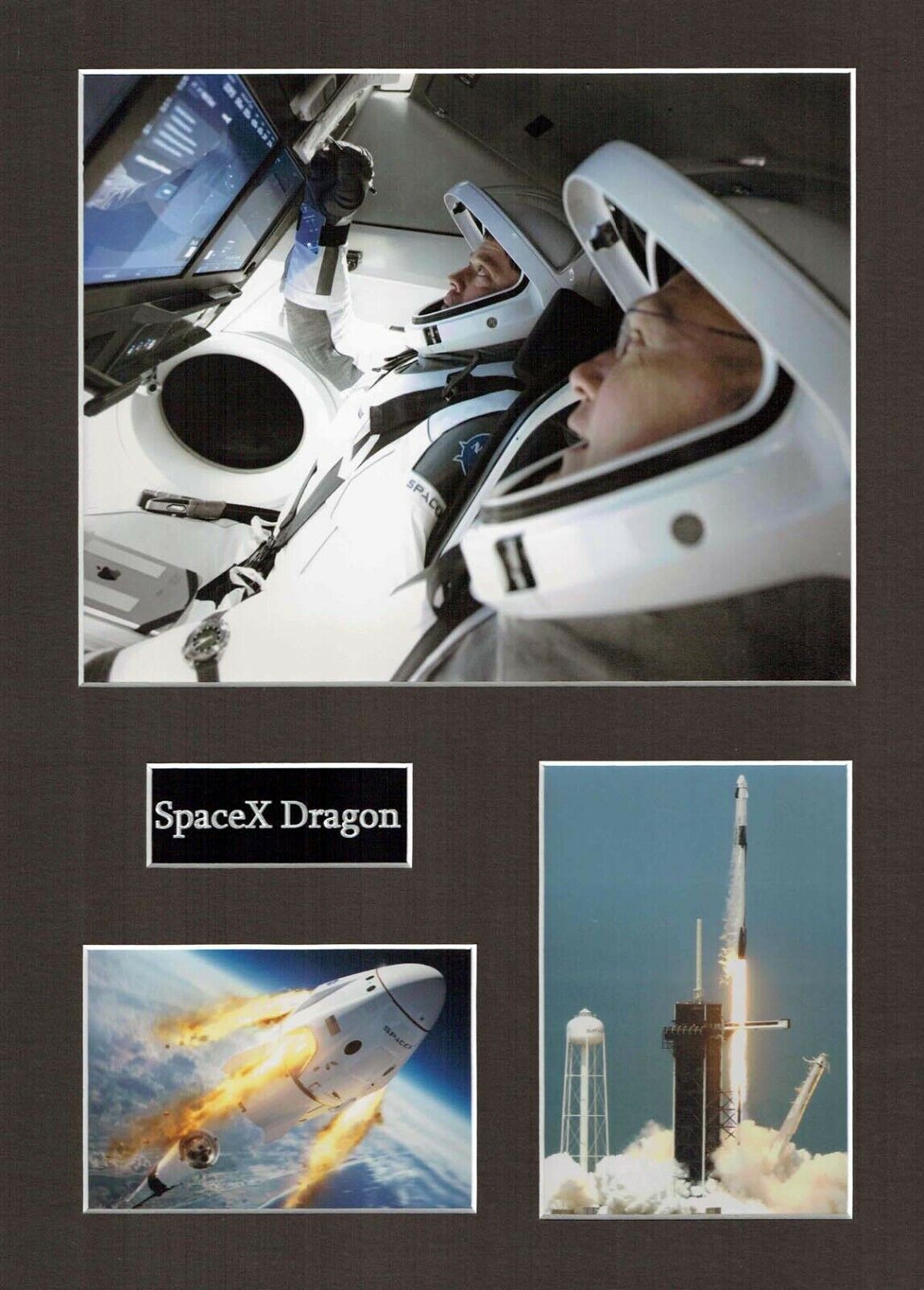 SPACEX Dragon 1 16 x 12 Photo Poster painting Montage Display D, ISS Space EXPLORATION Falcon 9