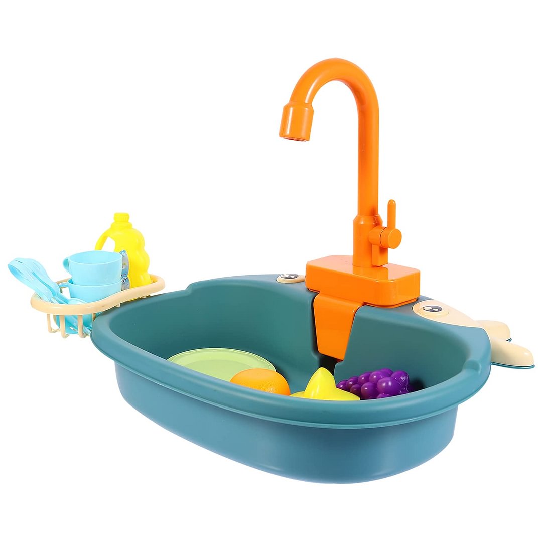 1Set Kitchen Sink Toys with Running Water Pretend Play Kitchen Set Electric Dishwasher Toy for Kids | IFYHOME