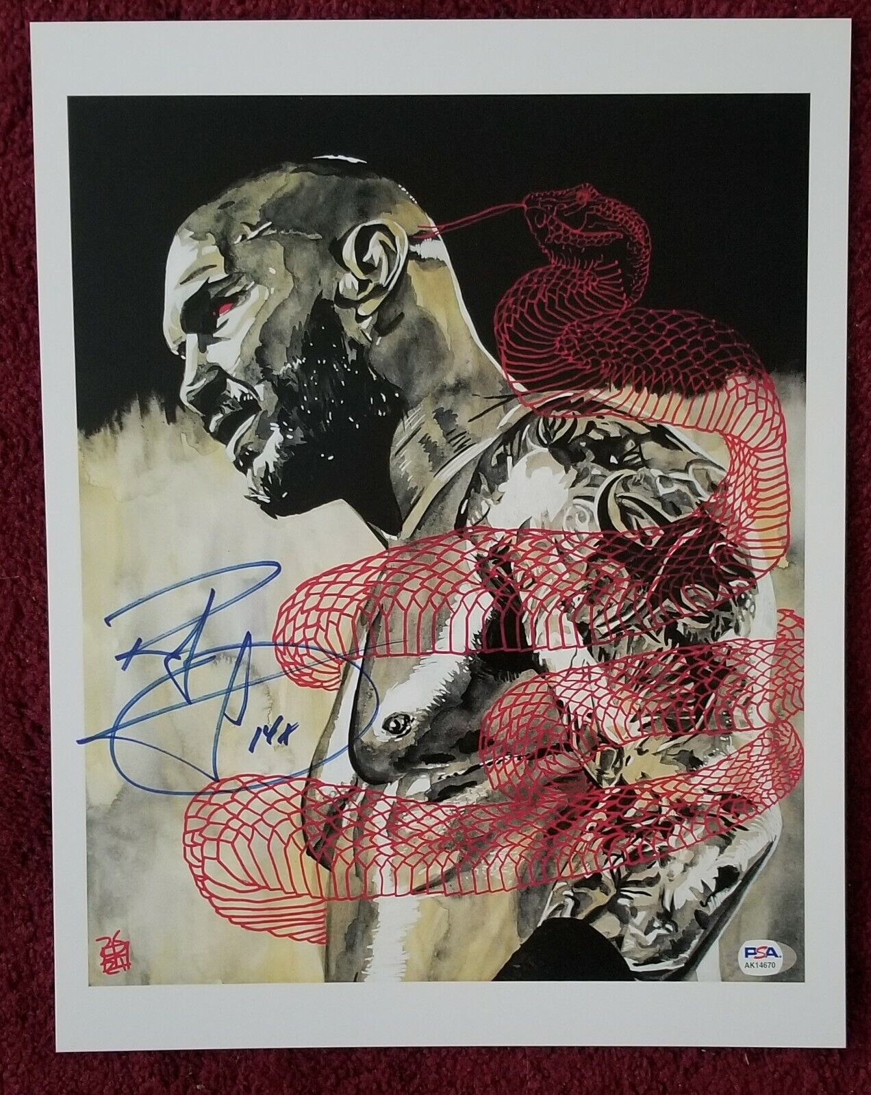 Randy Orton WWE Signed Autograph 11x14 Rob Schamberger Print w/ PSA COA